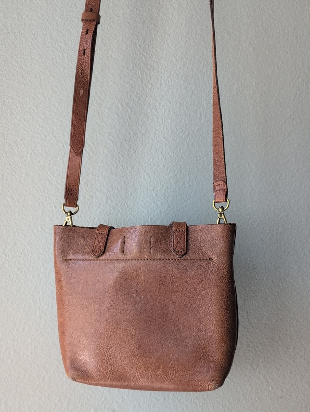 ✨Madewell Brown Leather Mini Tote with Crossbody Strap - Picture 6 of 7